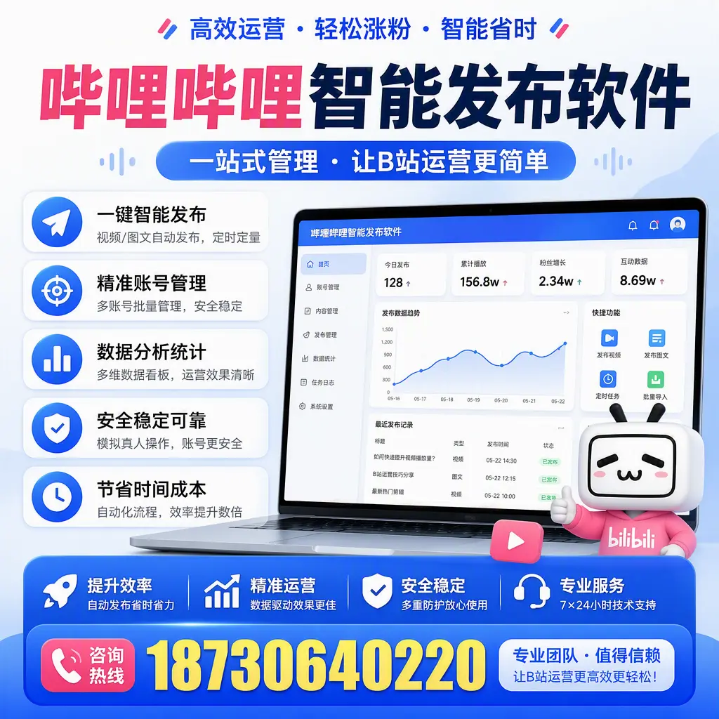 哔哩哔哩智能发布软件的最新功能:在 晋城 助力内容传播
